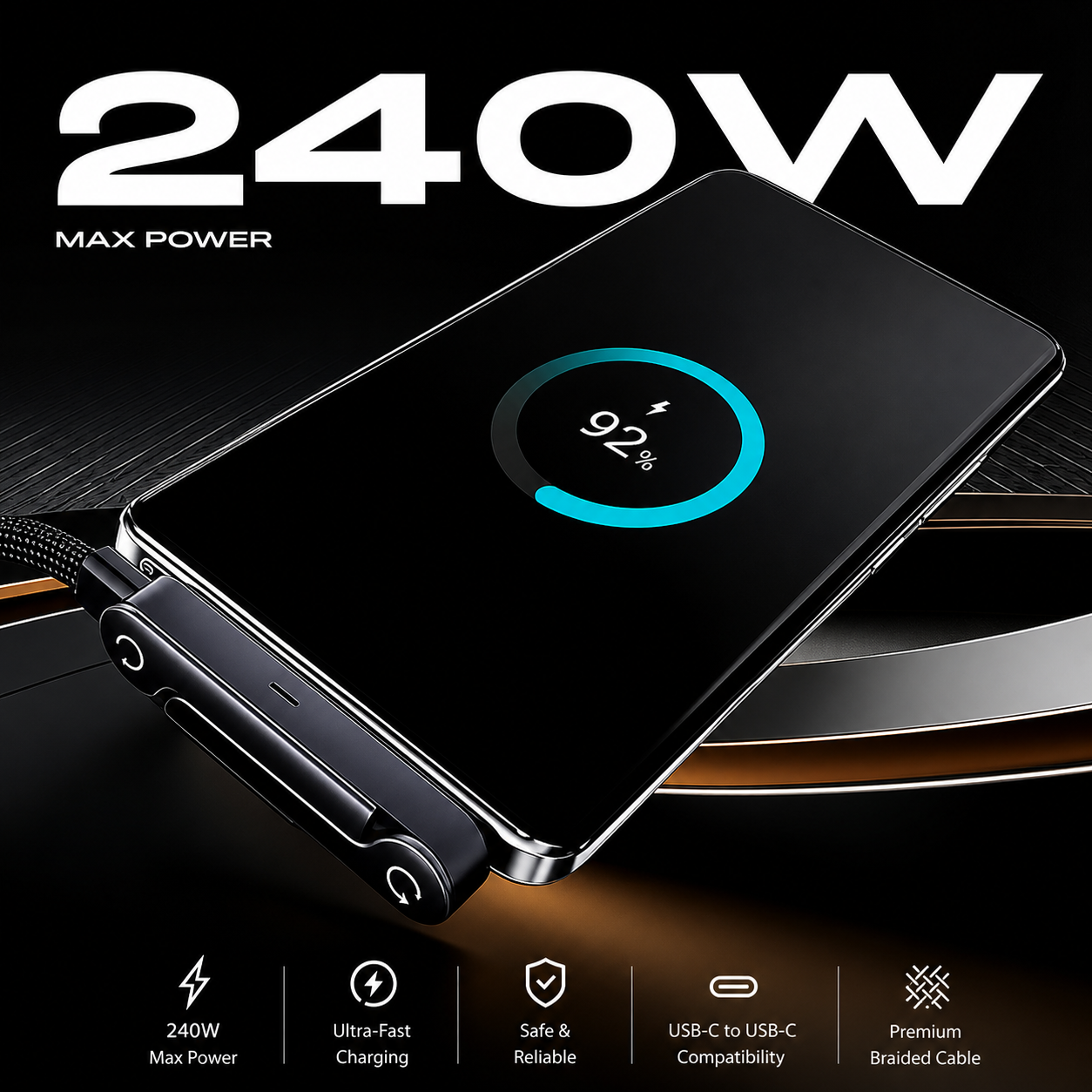 πΏπ¦ 2-IN-1 240W SUPER FAST Charger + Titanium Build-in Stand πΏπ¦